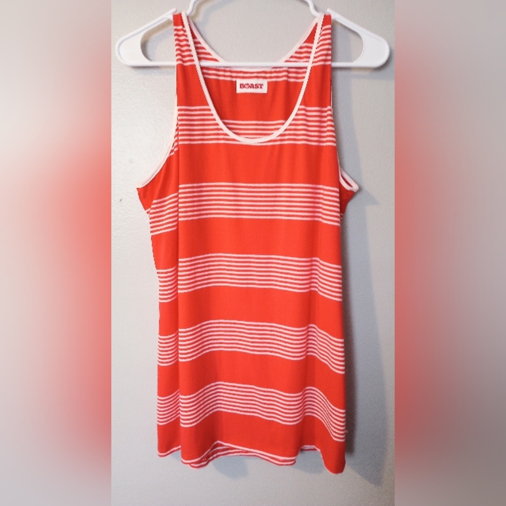 Women's orange and white striped tank top